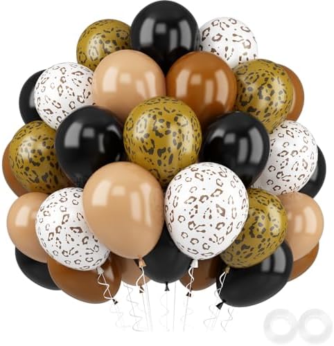 FEYG Cheetah Print Balloons 52PCS Animal Party Decor