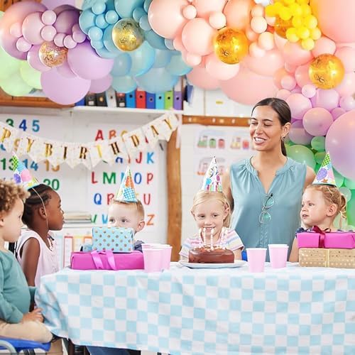 105pcs Pastel Balloons Arch Garland Kit with Gold Confetti Balloons