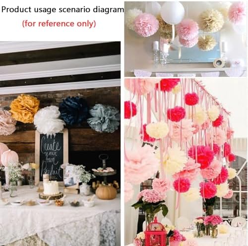 We Moment Red Blue White Paper Pom Poms Decorations 12pcs
