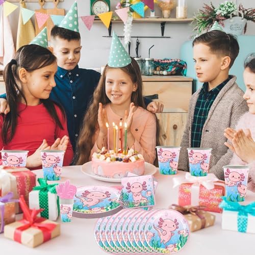 81 Pcs Axolotl Birthday Party Supplies Set