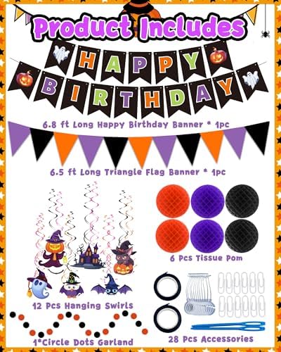 Halloween Birthday Party Decorations Set