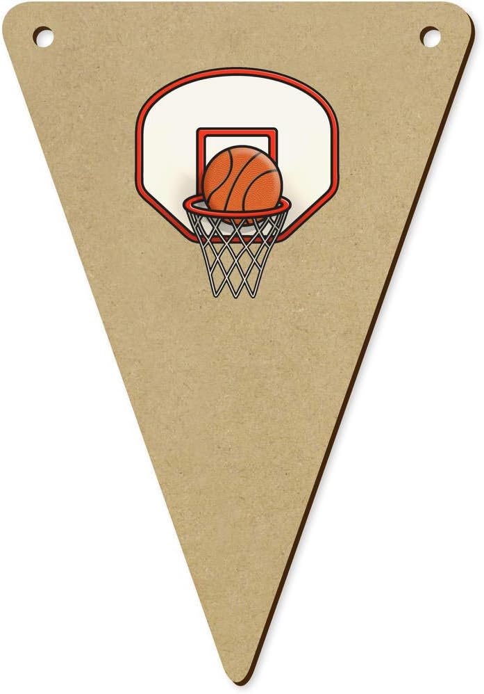 Azeeda 5 x 140mm Basketball Hoop Wooden Bunting Flags
