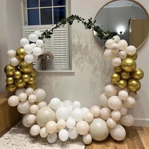 Beige Champagne Gold Balloon Set 60Pcs 12 Inch Neutral Decorations