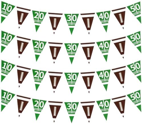 4 Pcs Football Banners Green Sports Party Decor