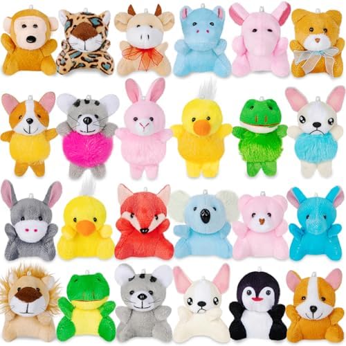 24 Pack Mini Stuffed Animals Bulk Party Favors