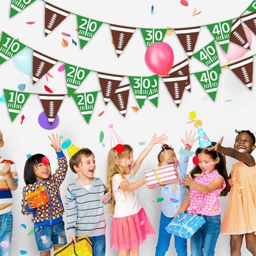 Oigco Football Party Decor Bunting Triangle Flags