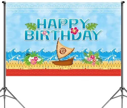 Tropical Hawaiian Birthday Party Tableware Set with Balloons and Decorations