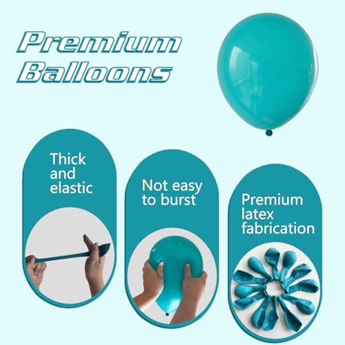 IXVAN Turquoise Blue Balloons 145pcs Balloon Arch Kit