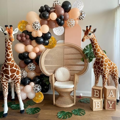 FEYG Cheetah Print Balloons 52PCS Animal Party Decor