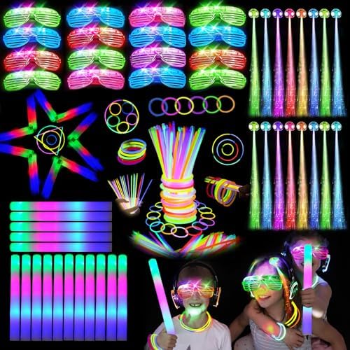 148 Piece Glow in the Dark Party Kit with LED Accessories