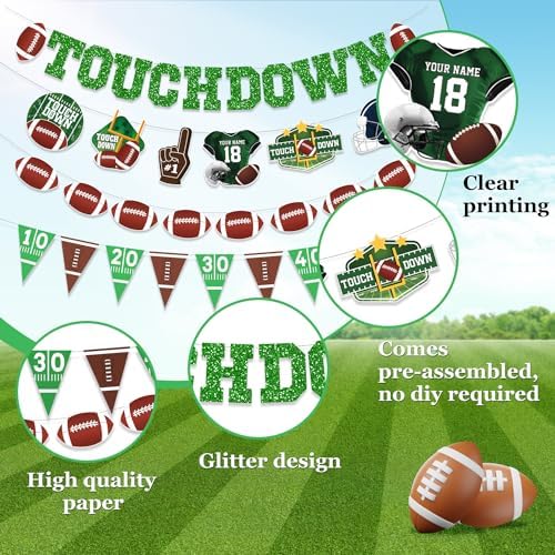 Football Party Decorations Set with 4 Banners
