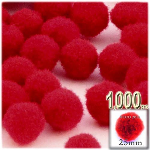 The Crafts Outlet 1000 Piece Acrylic Pom Poms Black 25mm