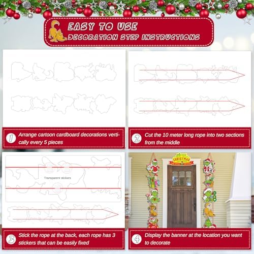 11Pcs Large Funny Christmas Door Decor Kit