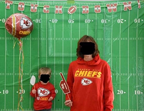Oojami 4 Pack Football Field Table Cover and Banner Set - Green 54x78 Inches