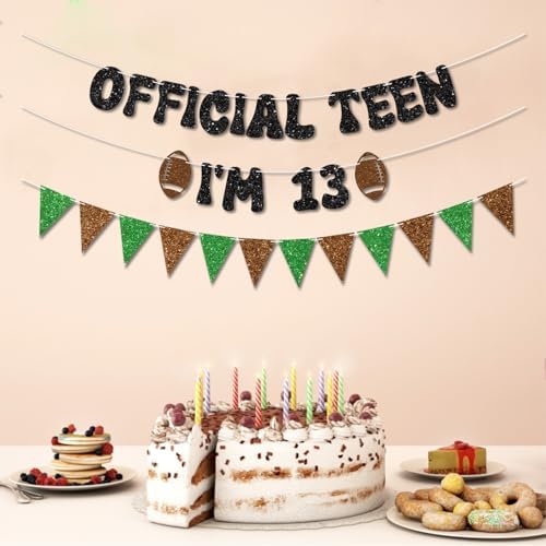Vofrise Football 13th Birthday Banner for Boys