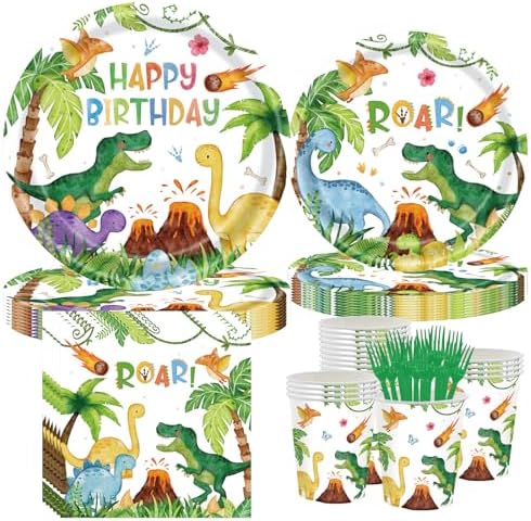 CANCJ Dinosaur Party Set 120Pcs Tableware