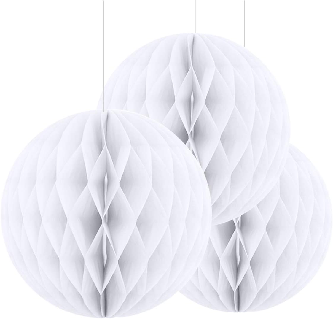 3pcs Blue Honeycomb Tissue Paper Balls for Party Decorations