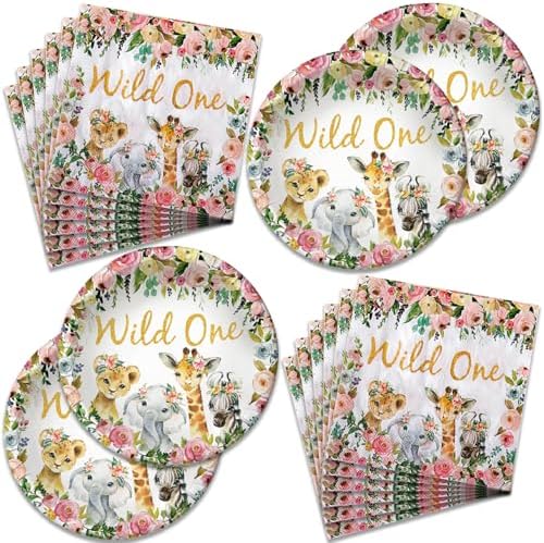 40PCS Wild One Animal Party Supplies Set