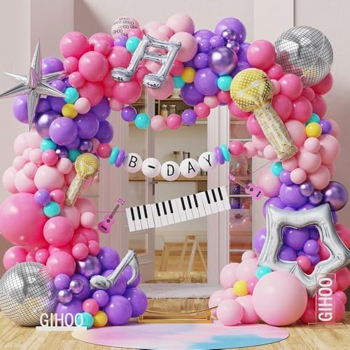 Songstar Birthday Balloon Arch Kit 155pcs Pink Purple