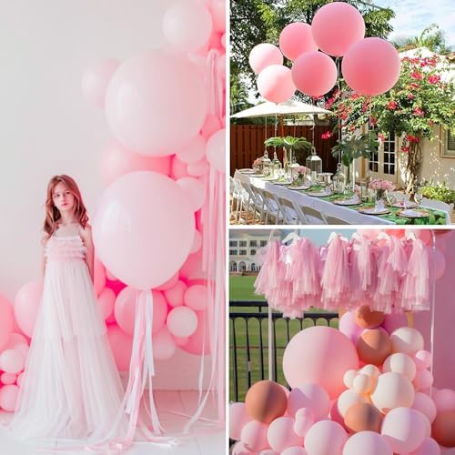 PartyWoo Light Pink Balloons 4pcs 36 Inch Decorations