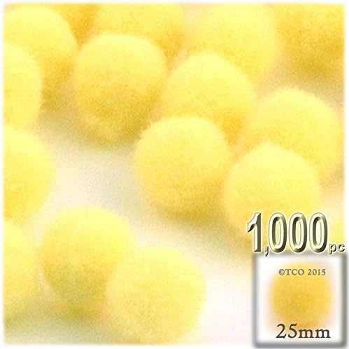 The Crafts Outlet 1000 Piece Red Pom Poms 25mm Round Acrylic