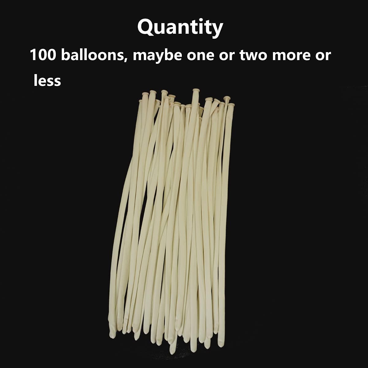 260 White Long Balloons with Ties for Arch