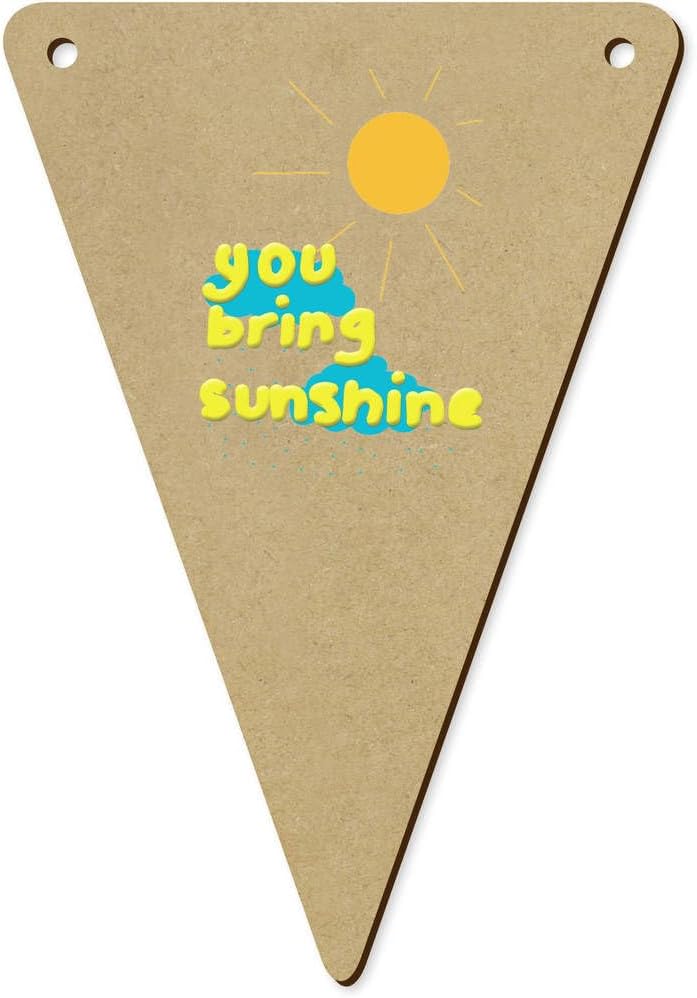Azeeda 5 x 140mm You Bring Sunshine Wooden Bunting Flags BN00088093