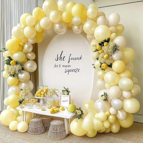 Pastel Yellow Balloon Arch Kit for Parties and Events