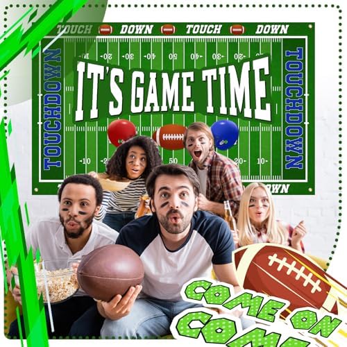 Ctosree Football Backdrop Banner Decor 4pcs Party Supplies