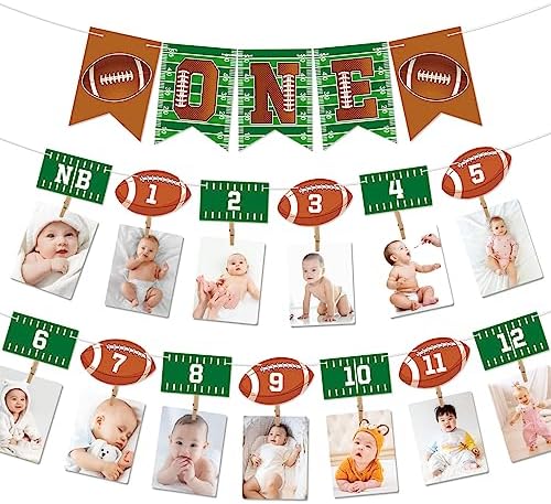 1st Birthday Football Theme Banner Decorations
