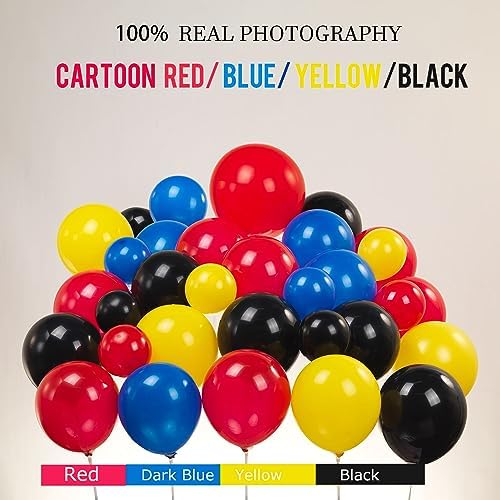 Red Yellow Blue Black Balloon Garland Kit 130pcs