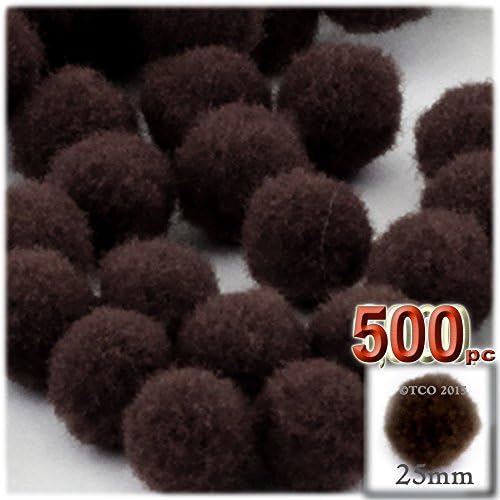 The Crafts Outlet 500-Piece Coffee Brown Pom Poms
