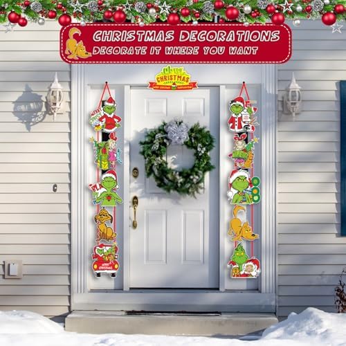 11Pcs Large Funny Christmas Door Decor Kit