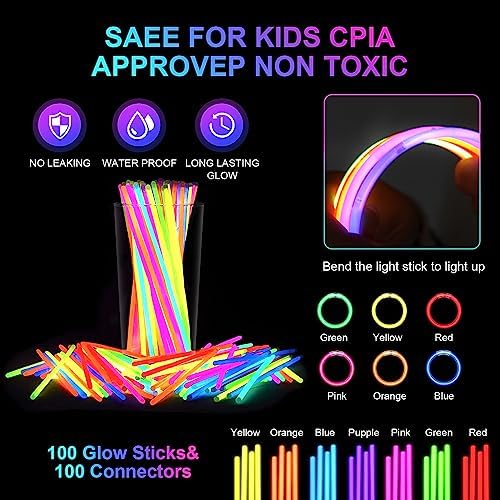 236PCS Glow in the Dark Party Supplies Set