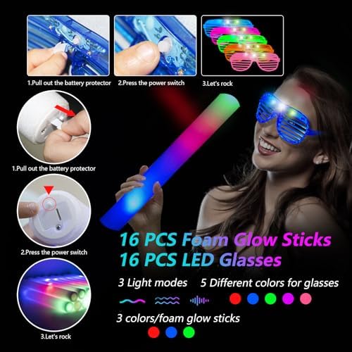 148 Piece Glow in the Dark Party Kit with LED Accessories
