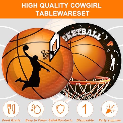 120PCS Basketball Party Tableware Set for 20 Guests