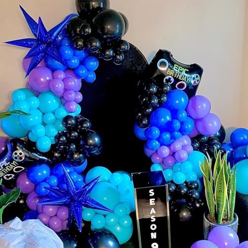 60pcs 12in Metallic Blue Purple Teal Balloons