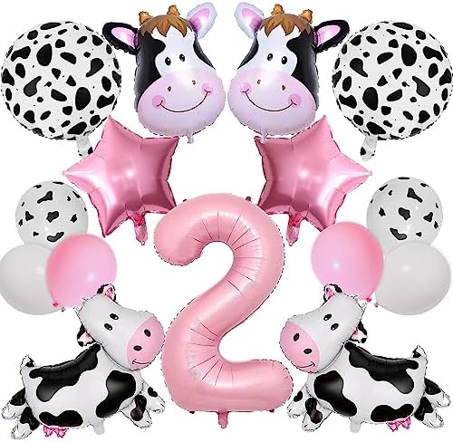 Lousuip Cow Balloons 2nd Birthday Decorations