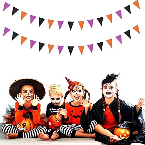 Black Orange Purple Halloween Party Decor Banners 2 Pack