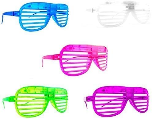 12 Piece Flaming LED Light Up Shutter Sunglasses Shades