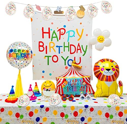 Rainbow Confetti Balloons 40 Pcs 5 Inch Clear Decorations