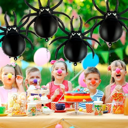 YOTHORN 6 Pcs 33 Inch Halloween Spider Balloons Foil Decorations