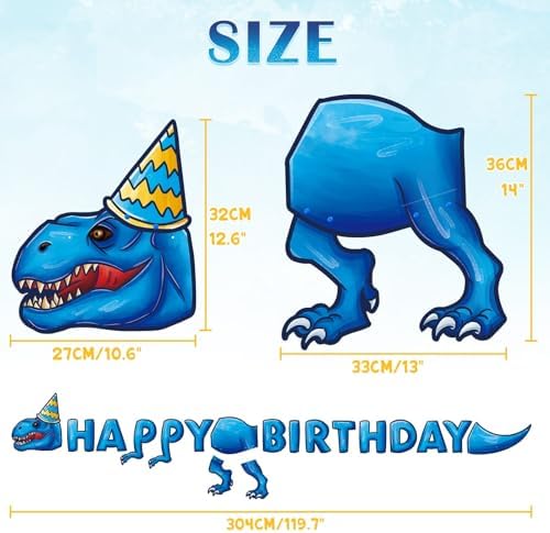 WERNNSAI Dinosaur Birthday Banner for Kids Party Decoration
