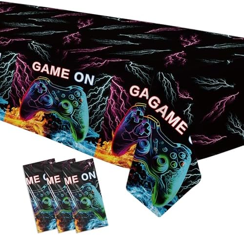 Vibrant Gaming Tablecloth Set 3Pcs 55x86 Inches