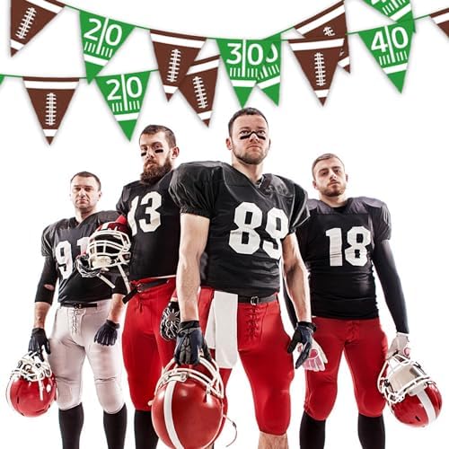 Oigco Football Party Decor Bunting Triangle Flags