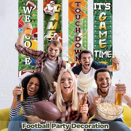 Breling Football Field Backdrop Banner Decorations 4 Pack