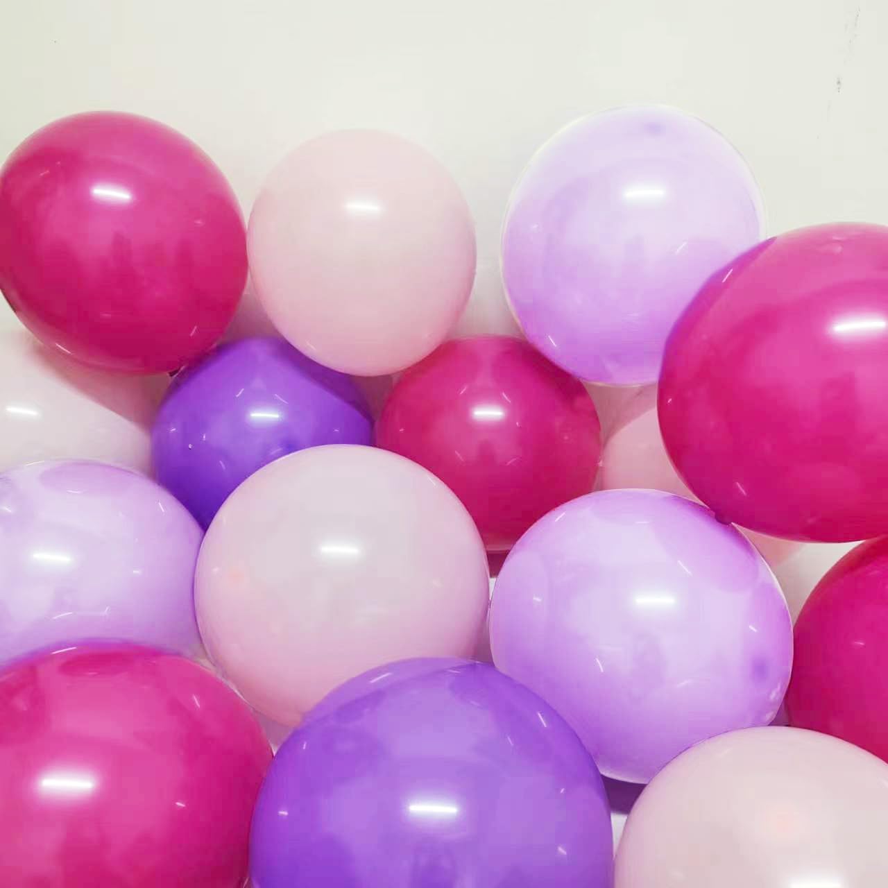 Pink Purple Balloons with Ribbon 100pcs 12 Inch Party Decorations