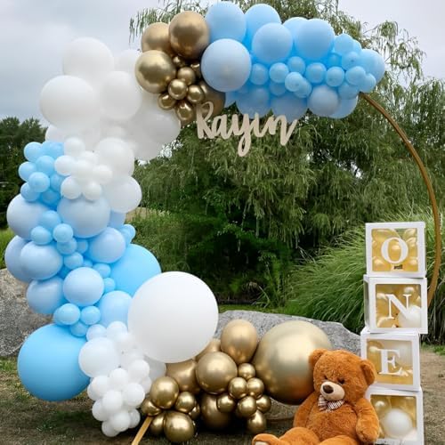 Blue and Gold Balloons 50pcs Party Decor Set