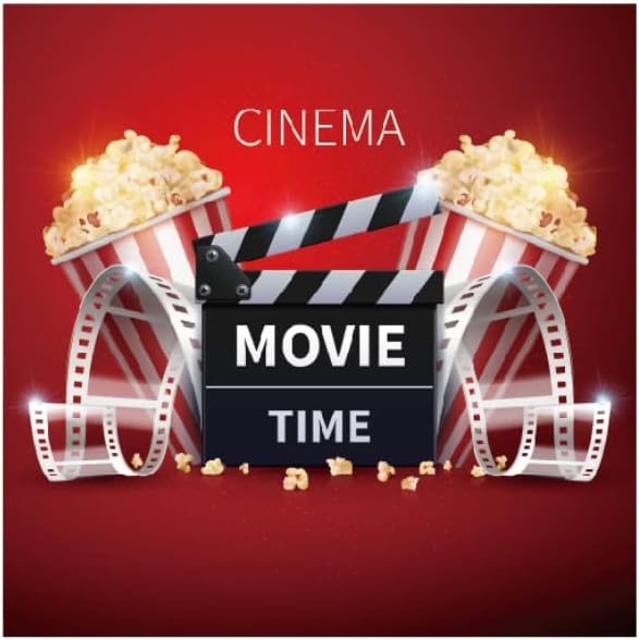 Movie Night Themed 24-Person Paper Plates Napkins Set