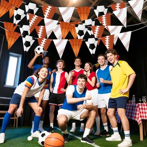 4pcs Sports Pennant Banners for Party Decorations